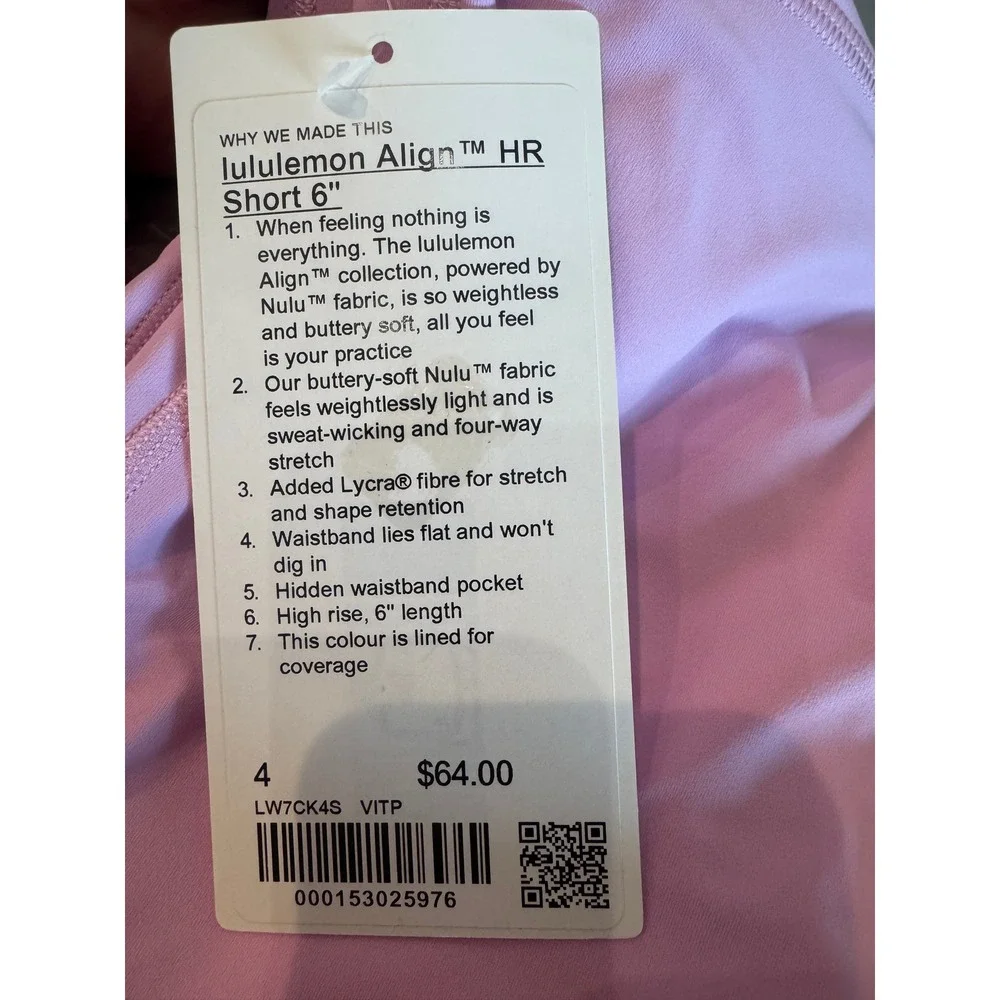 Lululemon NWT Align High Rise Short 6